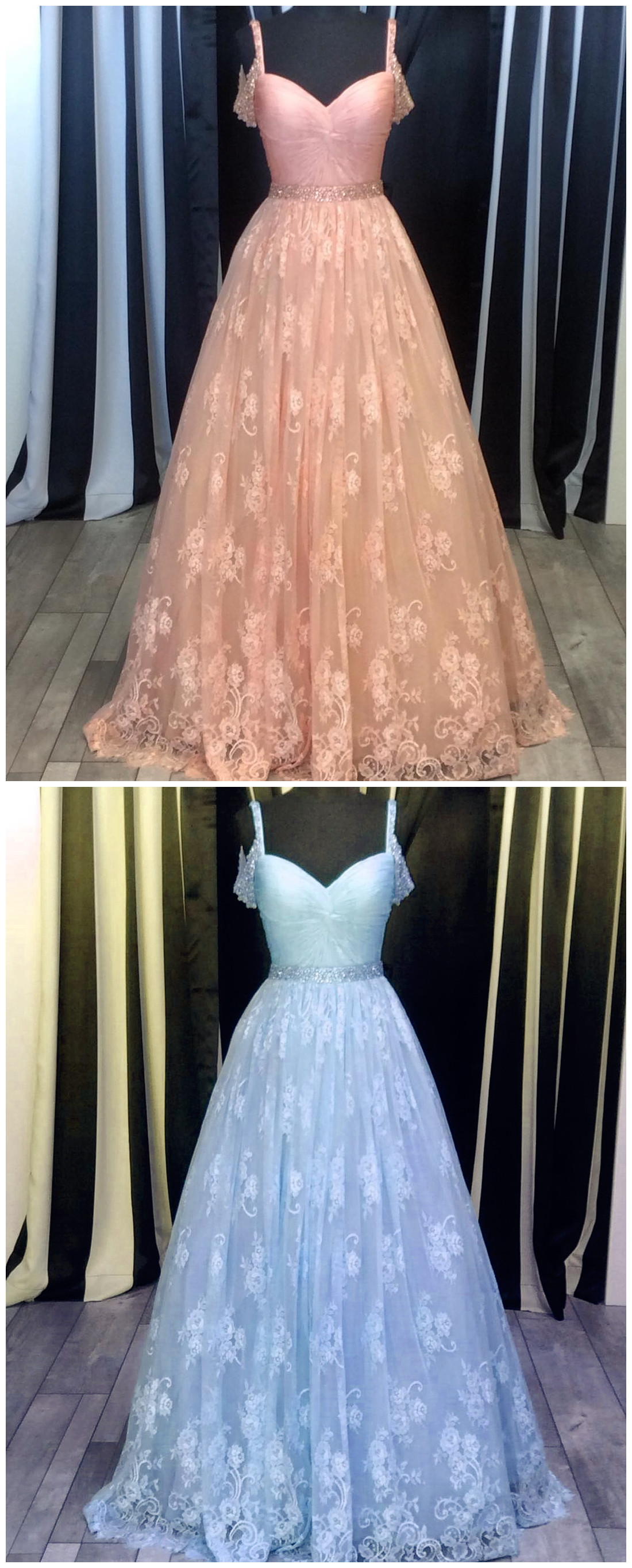 Prom Dress,modest Prom Dress,blush Pink Lace Ball Gowns Prom Dress 2017 Women's Sweetheart Formal Dress With Beaded Straps