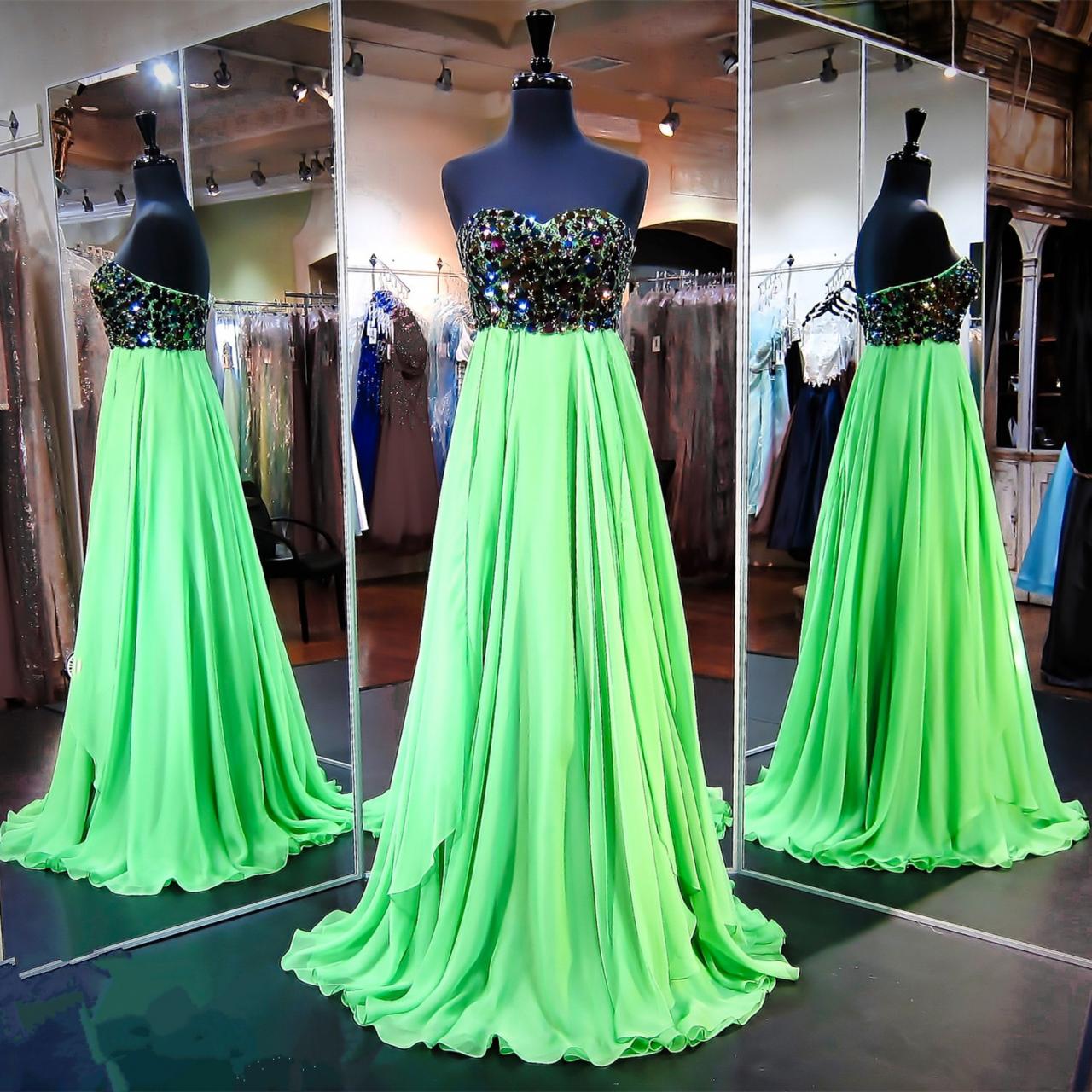 Prom Dress,modest Prom Dress,green Prom Dresses,long Formal Dresses