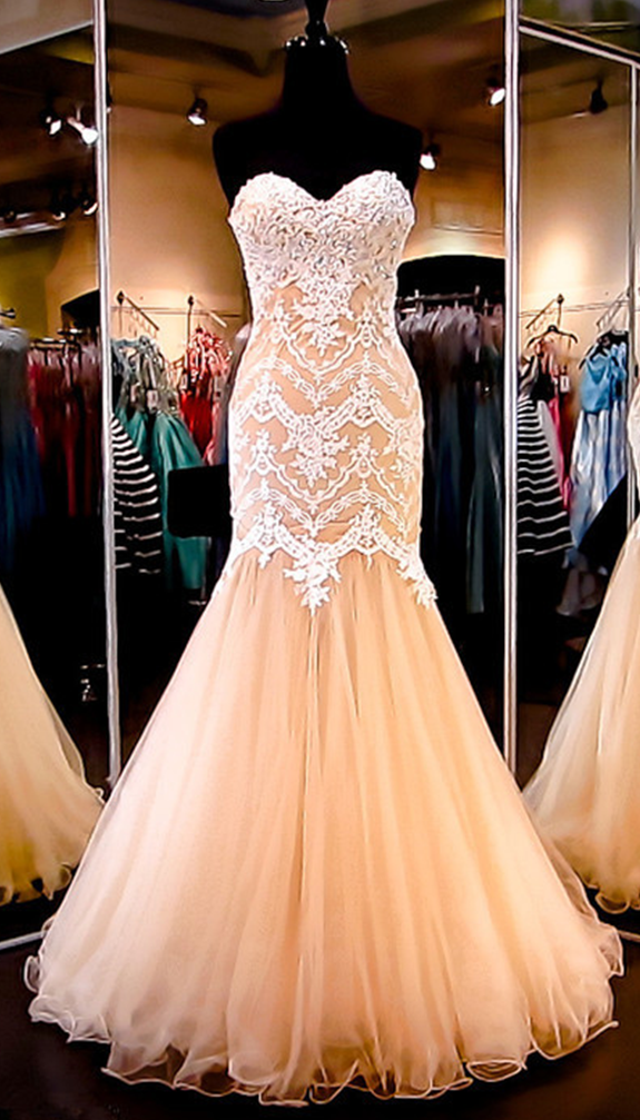 Sweetheart Prom Dress,mermaid Prom Dress,illusion Prom Dress,fashion Prom Dress,sexy Party Dress, Style Evening Dress