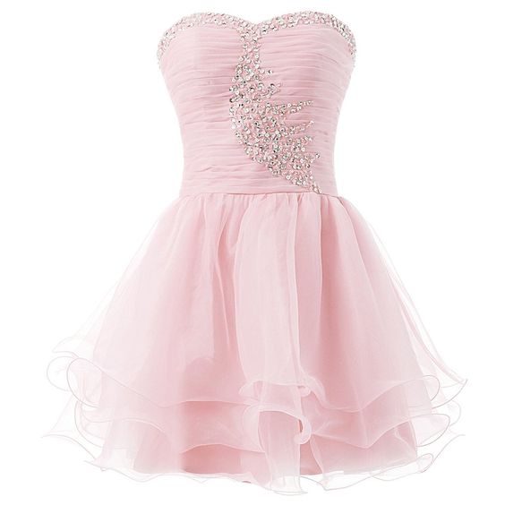 Pink Short Chiffon Homecoming Dress Featuring Beaded Embellished Ruched Sweetheart Bodice