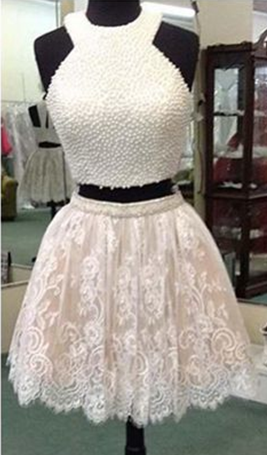 Halter Prom Dress,beaded Prom Dress,lace Prom Dress,fashion Homecoming Dress,sexy Party Dress, Style Evening Dress