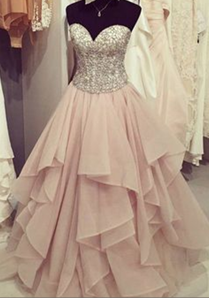 long ruffle gown