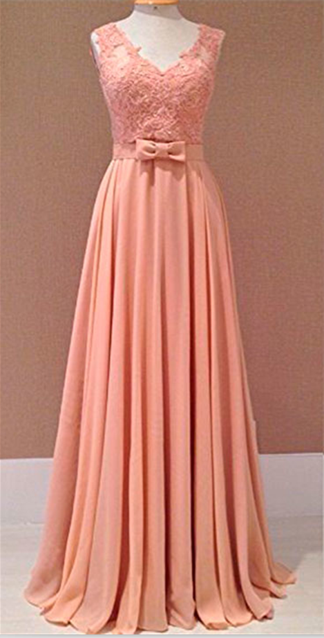 2017 Style Prom Dress Blush Pink Chiffon Evening Gowns