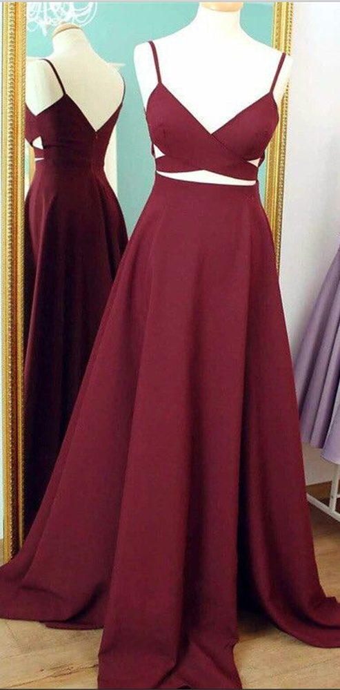 Burgundy Prom Dresses,simple Evening Dress,evening Dress,wine Red Formal Dress,backless Party Gowns