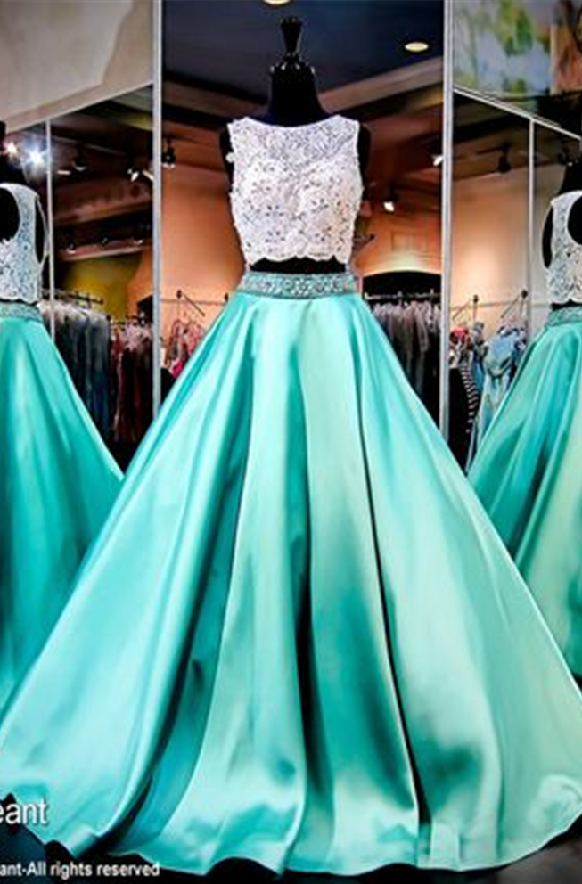 Mint green  Lace prom dress, Green lace dresses, Turquoise bridesmaid  dresses