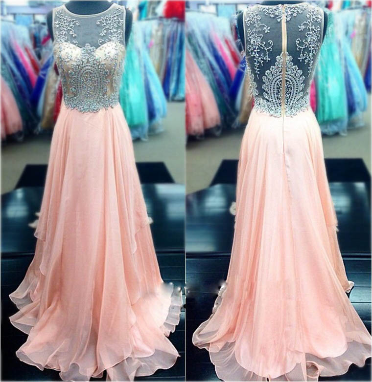 Prom Dresses,pink Chiffon Prom Dresses,prom Dresses 2016,a-line Prom Dresses,chiffon Prom Dresses, Prom Dresses,long Appliques Prom Dresses,pink