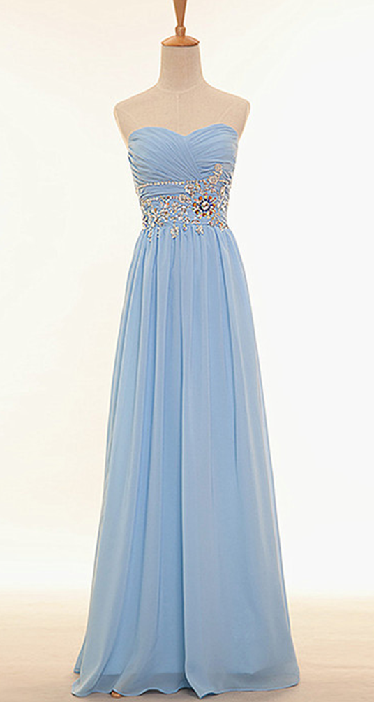 Prom Dress,sexy Elegant Evening Gown,formal Evening Gown,chiffon Evening Gown,sweetheart Evening Gown,elegant Evening Gown,blue Evening