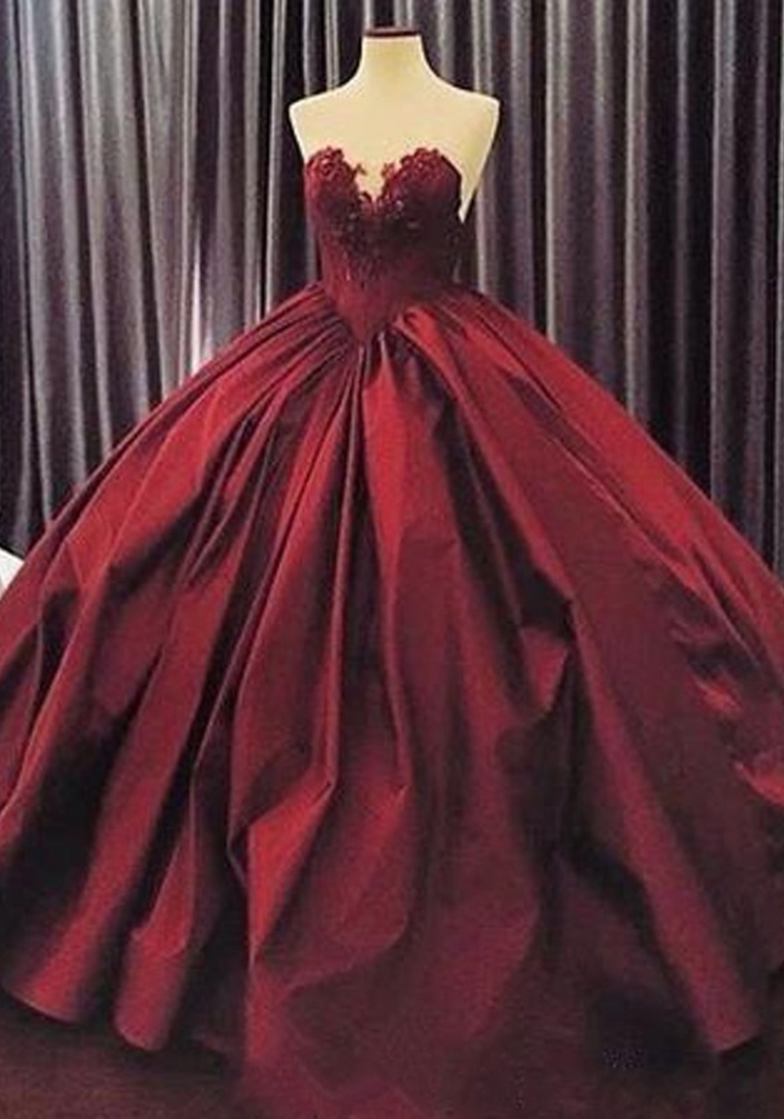 burgundy puffy dress