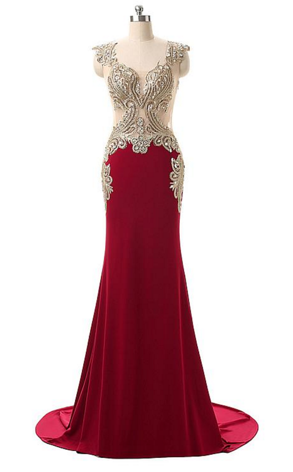 In Stock Charming Jersey Square Neckline Mermaid Evening Dresses With Rhinestones