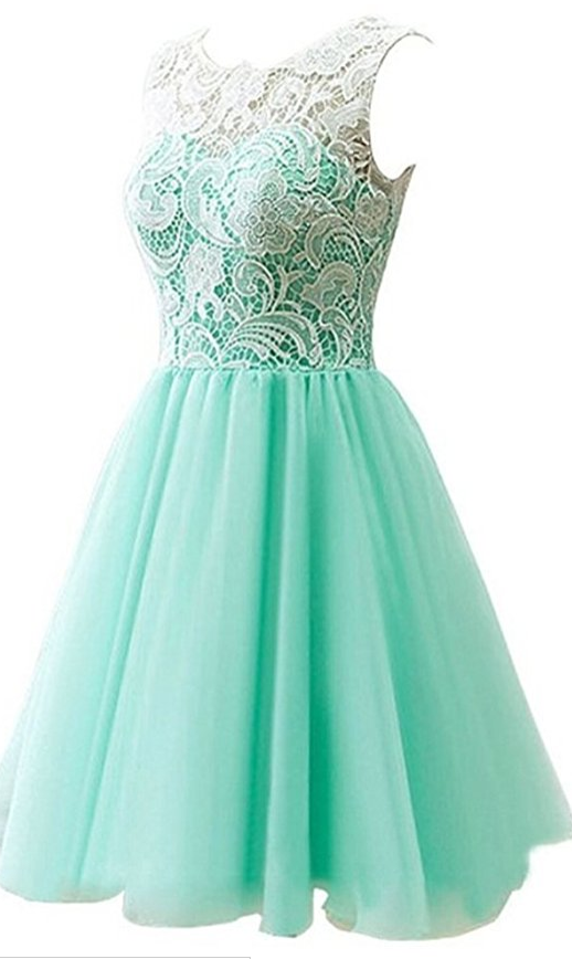 Sleeveless Lace Short Party Dresses Evening Gowns Short Prom Dresses on ...