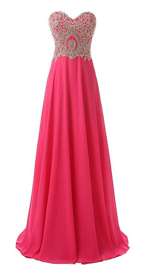 Pink Prom Dress, Long Prom Dress, Cheap Prom Dress, Chiffon Prom Dress ...