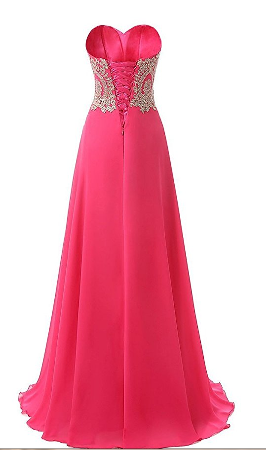 Pink Prom Dress, Long Prom Dress, Prom Dress, Chiffon Prom Dress, Modest Prom Dress on Luulla