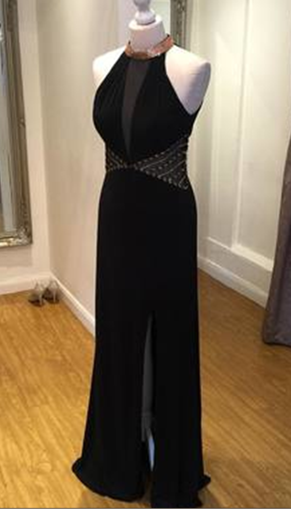 Sexy Mermaid Long Black Prom Dress With Side Slit on Luulla