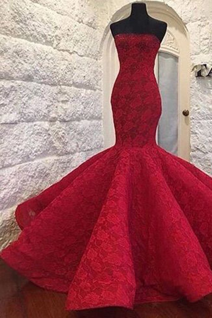 Luxury Lace Sweetheart Mermaid Long Dresses For Teens,floor-length Evening Dresses