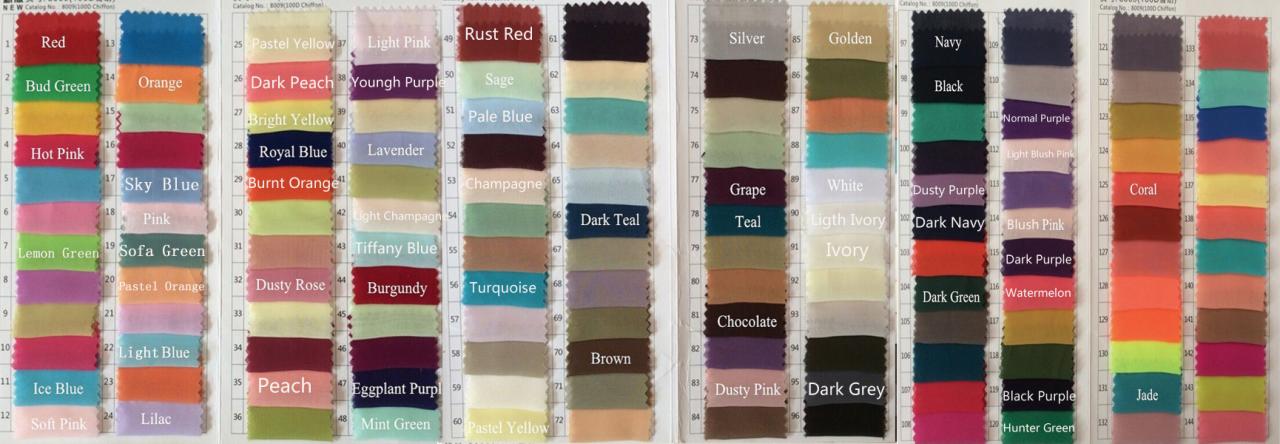 Our Color Chart , We Can Make It In Any Color Number From It