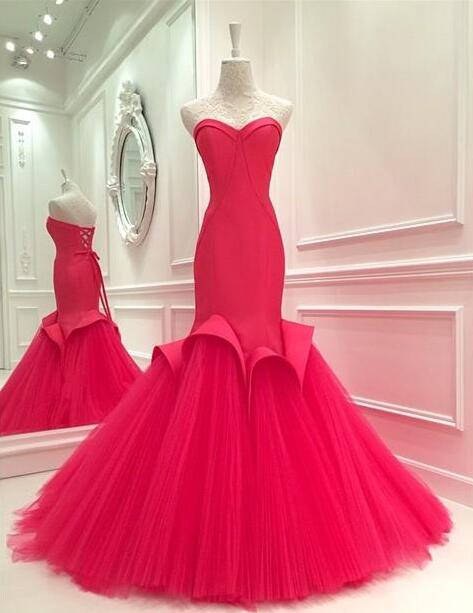 Red Prom Dresses,evening Dress,beaded Prom Dresses,red Prom Dresses,simple Prom Gown,prom Dress,mermaid Formal Gowns For Teens