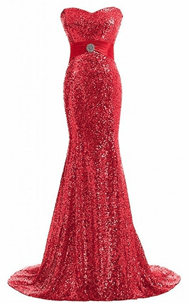 Gorgeous Sequins Formal Evening Dress Long Sweetheart Mermaid Prom Gowns