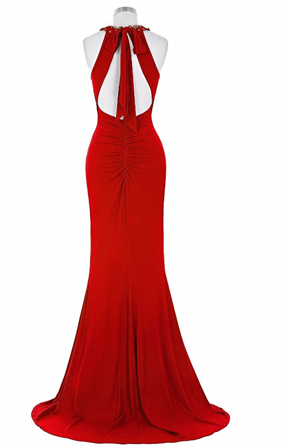 YZZI HE - “Evening Blossom” Halter Mermaid Knit Dress