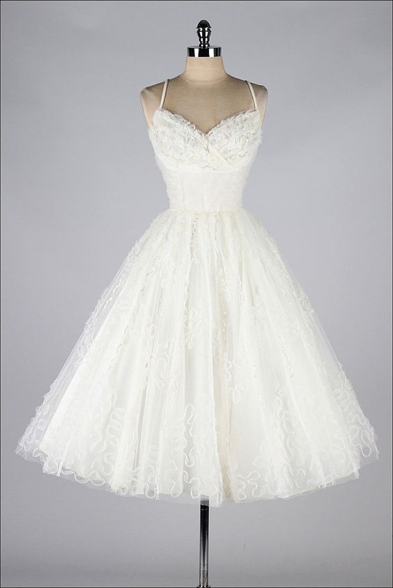 Vintage Prom Dress, White Prom Gowns, Lace Dress on Luulla