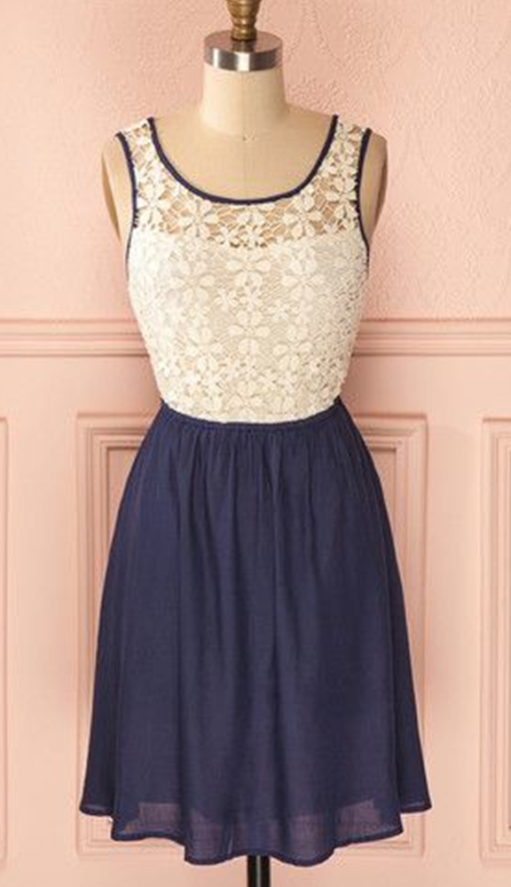 dress white top blue bottom Lovely Floral Impressions Mini Dress - Blue, Large | Hazel and Olive main image 0