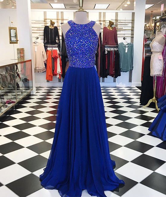 applique dress prom Blue A Line Square Neck Tulle Applique Long Prom Dresses with Lace Appliques, Blue / 2 main image 0