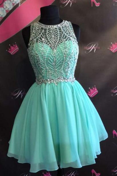 2017 Homecoming Dresses,a-line Homecoming Dresses,mint Homecoming Dresses,beaded Homecoming Dresses,short Prom Dresses,party Dresses