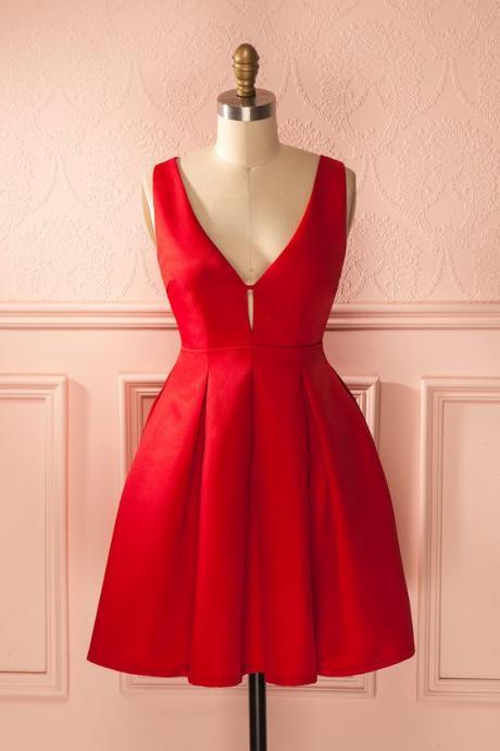 Prom Dress, Red Prom Gowns, Mini Short Homecoming Dress