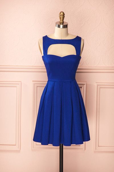 Vintage Prom Dress, Royal Blue Prom Gowns, Mini Short Homecoming Dress