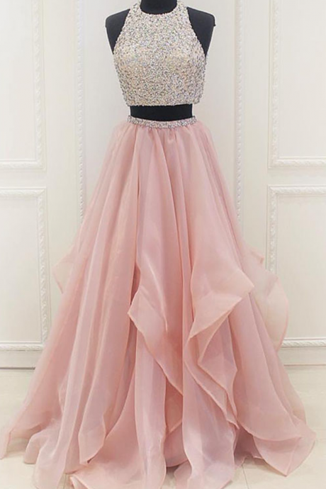 Prom Dresses 2017,two Pieces Dress,prom Dresses,prom Gown,crystals Prom Dresses,fashion ,prom Dresses,