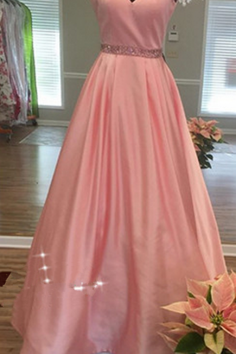 Off Shoulder Satin Prom Dresses, Floor Length Party Dresses,pink Party Dress,simple Prom Dress