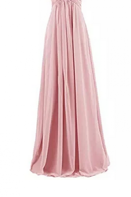 Long Simple Sweetheart Ruched Chiffon Prom Bridesmaid Dresses