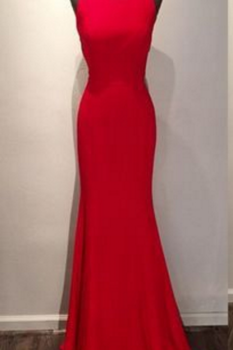 Simple Red Prom Dress