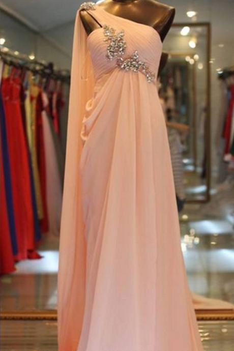 Elegant One Shoulder Evening Dress