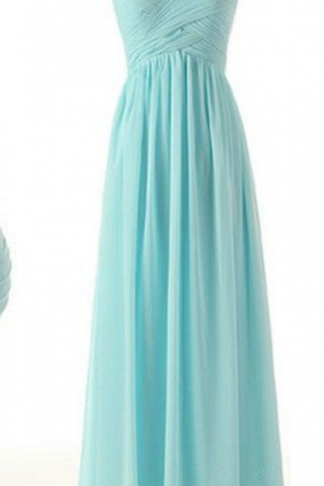 Simple Light Blue Chiffon Long Prom Dresses , Long Prom Dresses, Evening Dresses, Formal Gowns