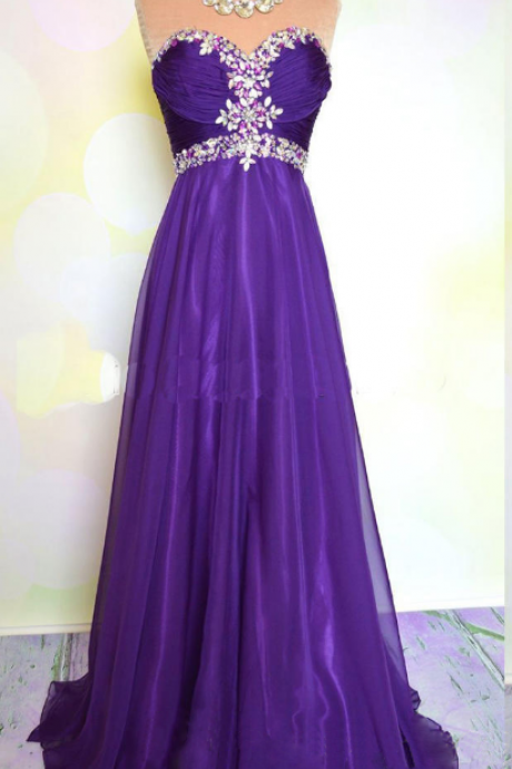 A-line Sleeveless Floor Length Long Formal Occasion Dress Prom Dress With Crystals