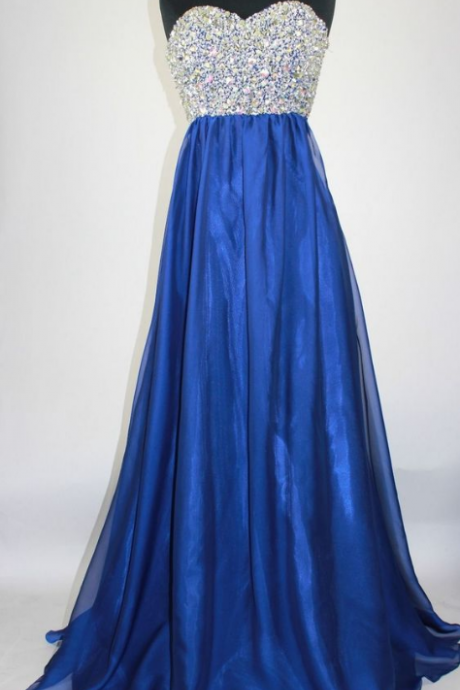 Royal Blue Beaded Prom Dress Long Evening Dress Evening Dresses