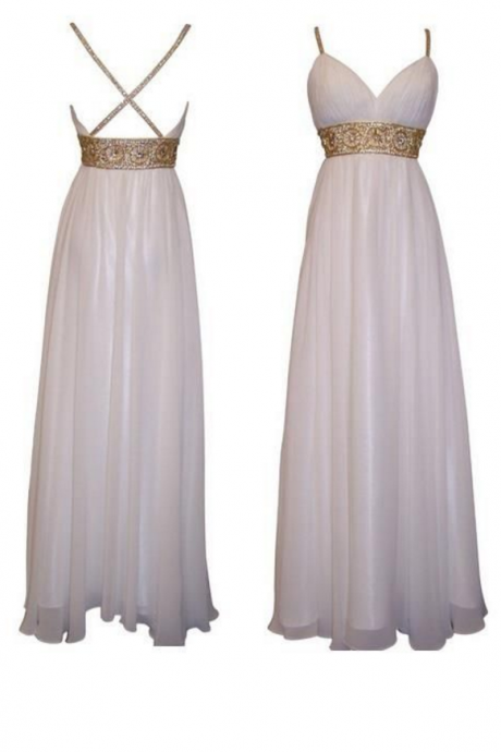 Low Back Boho Prom Dress With Beaded Waist Formal Occasion Dress Evening Dresses