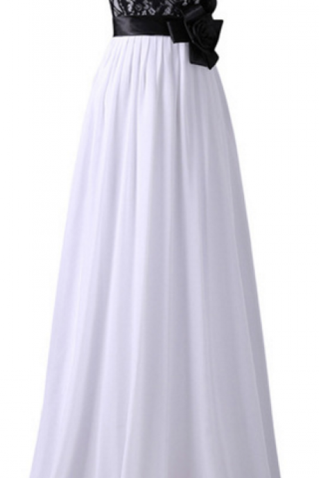 The White Elegant Formal Ball Gown Dress Dress Dress Gown With A Pink Chiffon Gown With A Pink Chiffon Gown