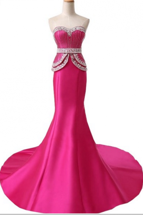 The Newly Arrived Mermaid Gown, The Formal Gown's Beaded, Floor-length, Pink Evening Gown