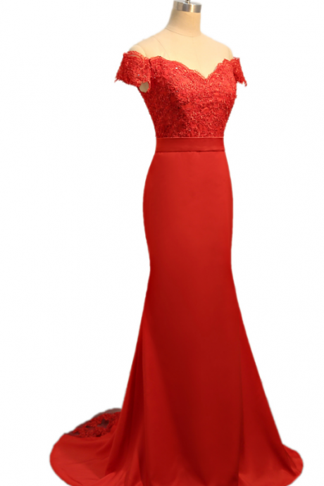 The Red Evening Dress Mermaid V Leader Suit, Lace Ruffle Gown, Women&amp;amp;amp;amp;amp;#039;s Evening Gown Ball Gown