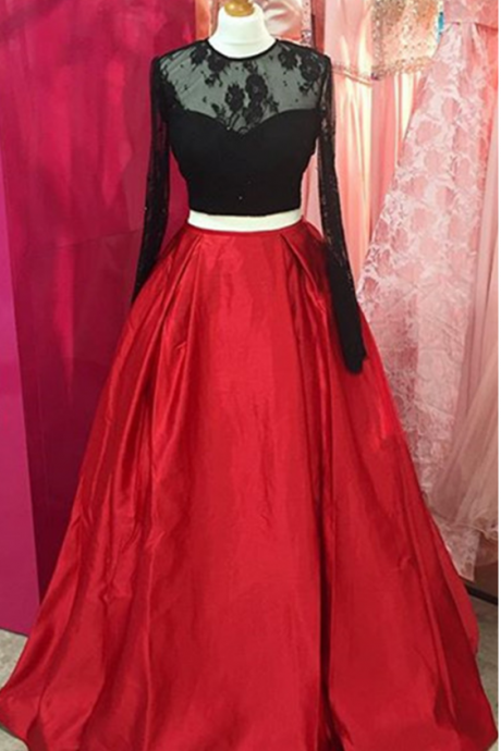 Long Sleeves Prom Dresses Ball Gowns Open Back Evening Formal Party Gowns For Women