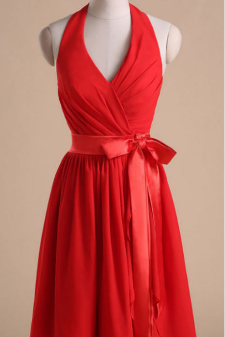 Red Cocktail Dress, Butterfly End, Ball Gown, Bridesmaid Dress,