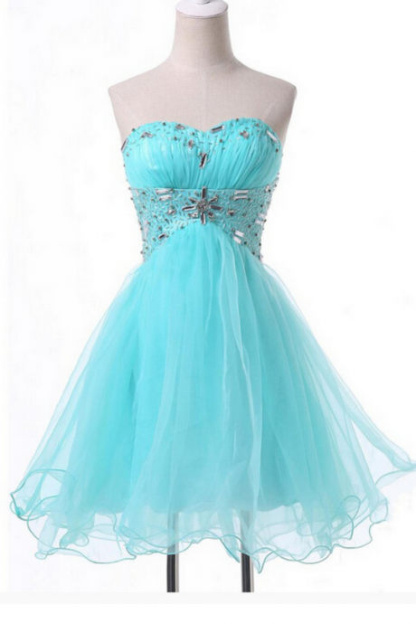 Sweetheart Blue Beading Homecoming Dress,dress For Homecoming