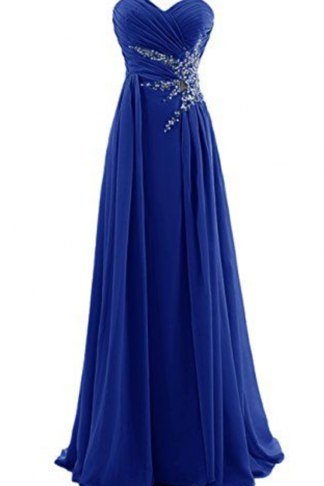 Sweetheart Neck Royal Blue Prom Dress, Long Prom Dresses, Formal Evening Dress