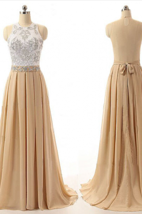 Popular Prom Dress, Modest Prom Dress, Champagne Prom Dress, Elegant Prom Dress, Formal Prom Dress, Evening Dress,