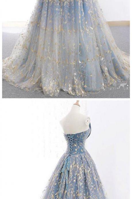 Puffy Gold Lace Quinceanera Dress, Princess Unique Sweet 16 Dresses Prom Dresses