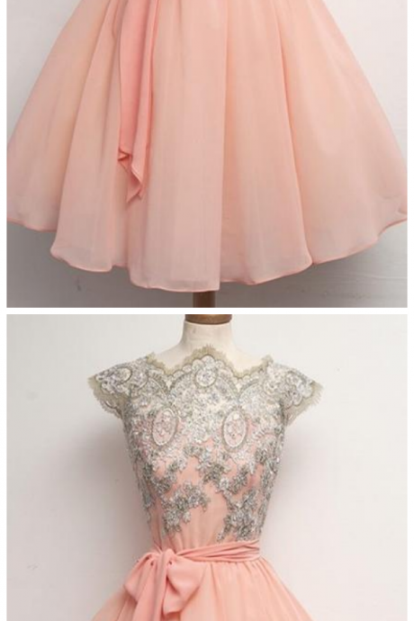 Cap Sleeves Lace Appliques Homecoming Dresses,a Line Cocktail Dresses