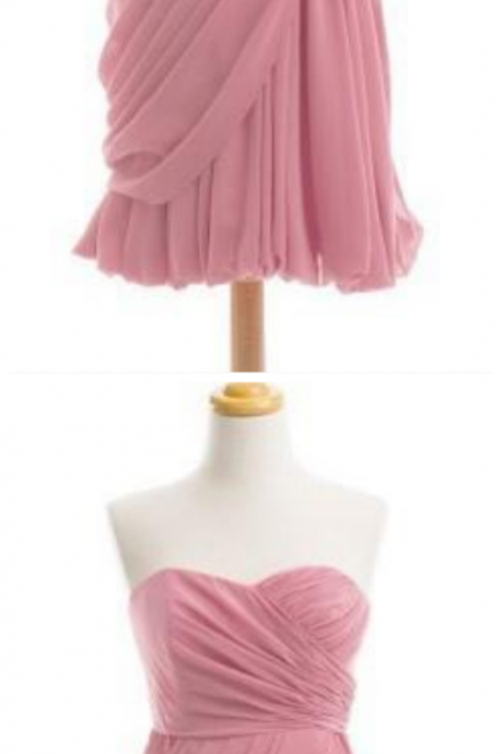 Chiffon Bridesmaid Dresses Short Homecoming Dresses With Ruched