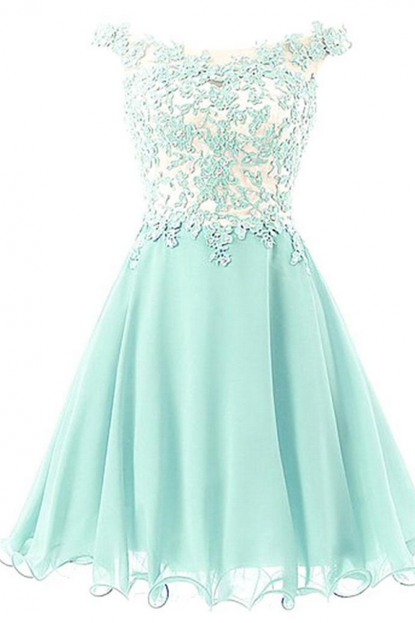 Off-shoulder Applique Mint Green Homecoming Dress With Embellishment,fashion Homecoming Dress,