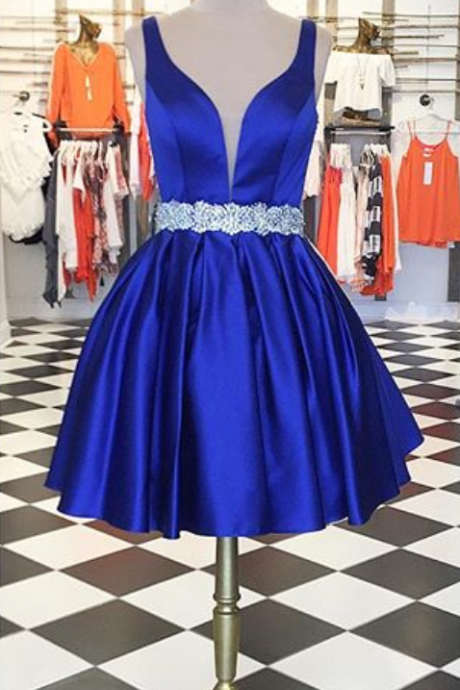 Cute Short Prom Dress Homecoming Dress , Royal Blue Short Prom Dress Homecoming Dress